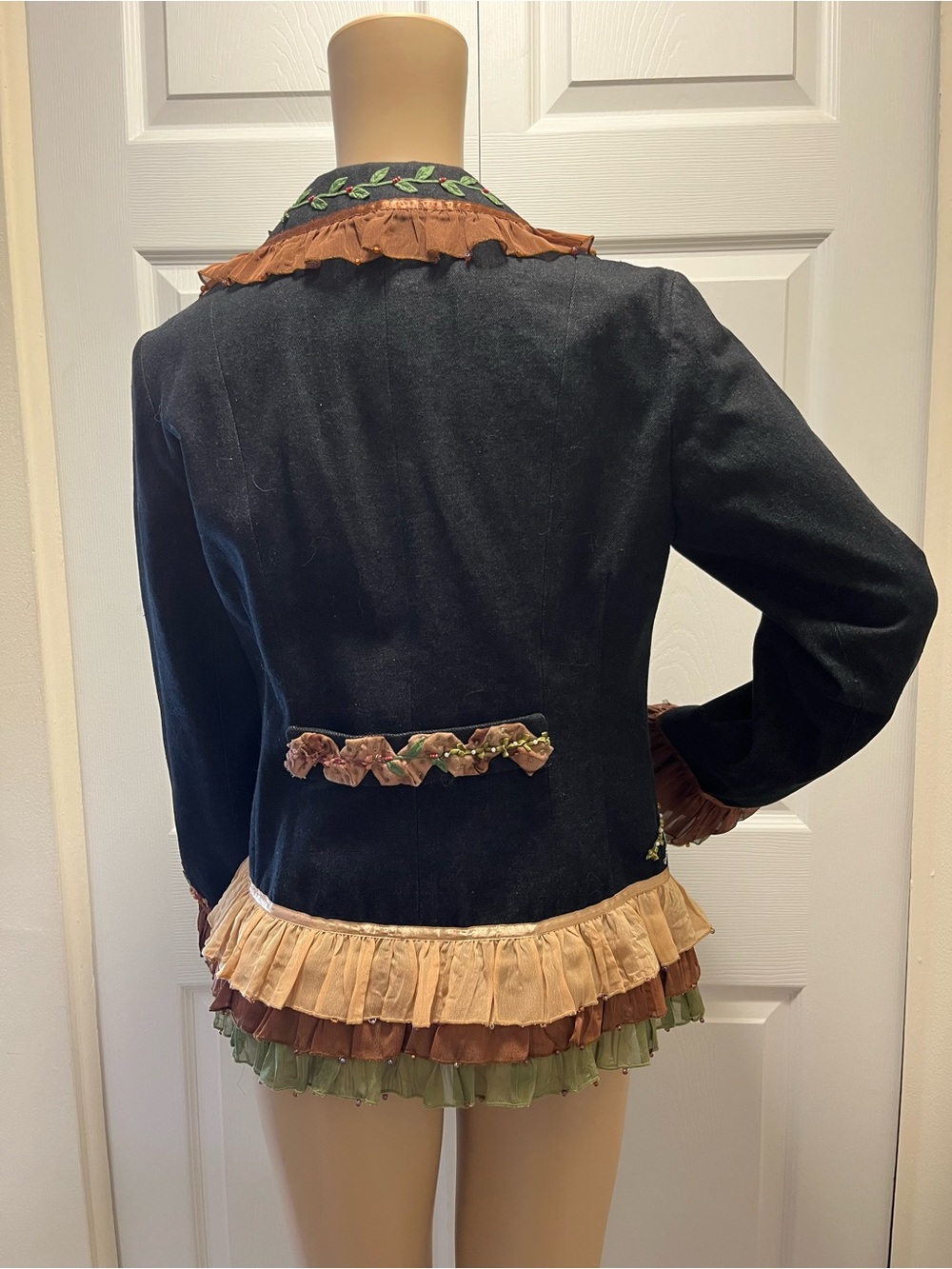 Mary Frances Embellished and Embroidered Denim Jacket Featuring Whimsical Floral - Picture 2 of 16